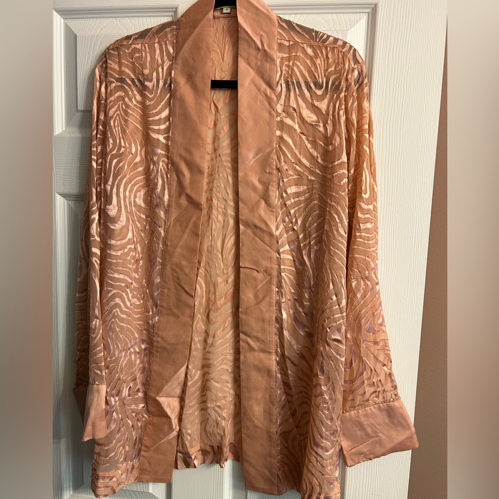 Tell Your Friends (Revolve) Pink Kimono Jacket with Tie